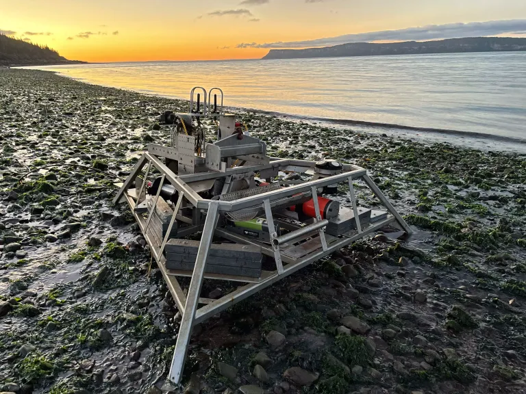 The underwater sensor platform after recovery.
